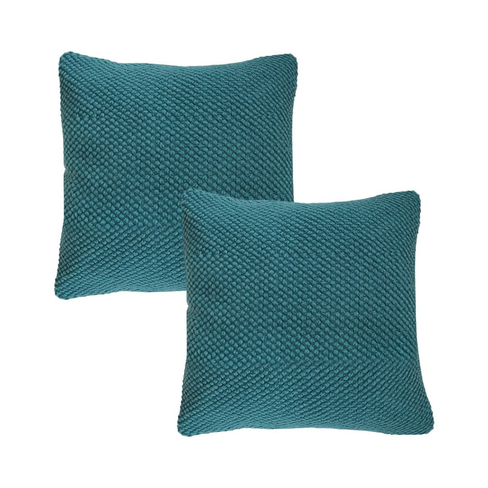 SOGA 2X 45cm Textured Teal Pillowcase 1