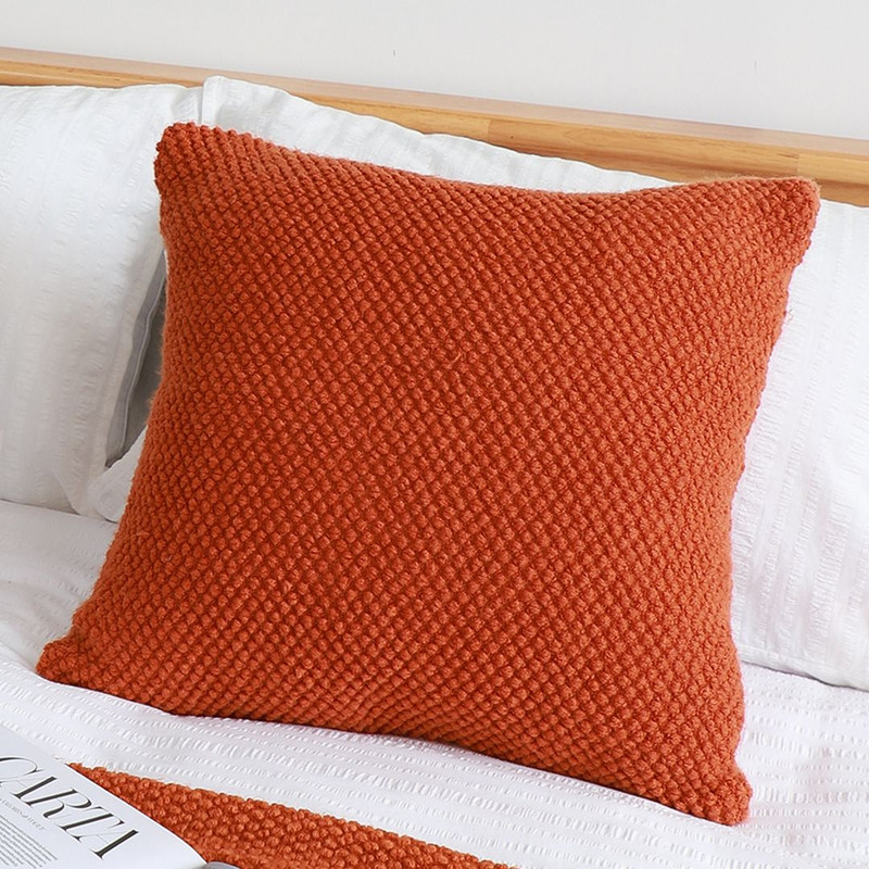 SOGA 2X 45cm Textured Rust Pillowcase 0