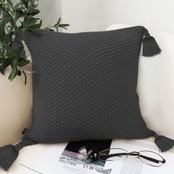 soga 2x 50cm chunky knit pillowcase (charcoal gray)