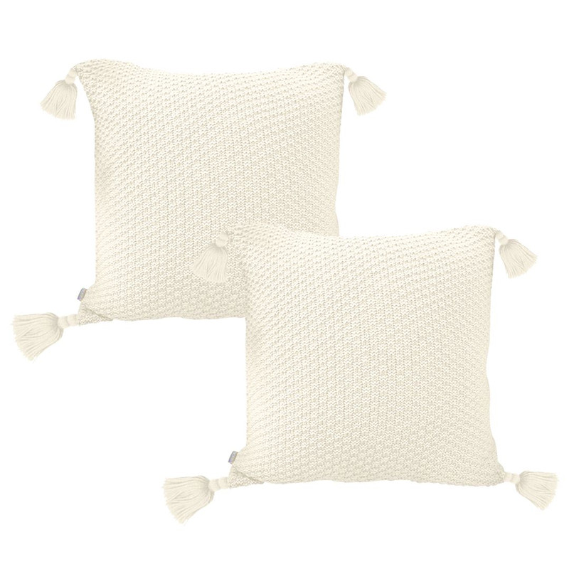 SOGA 2X 50cm Textured Pillowcase Cream White 1