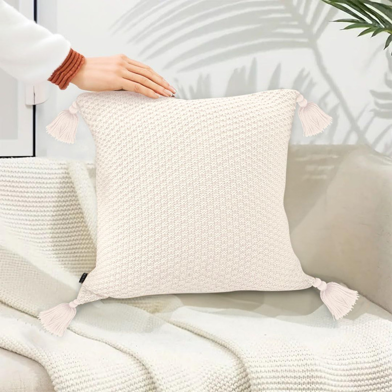 SOGA 2X 50cm Textured Pillowcase Cream White 3