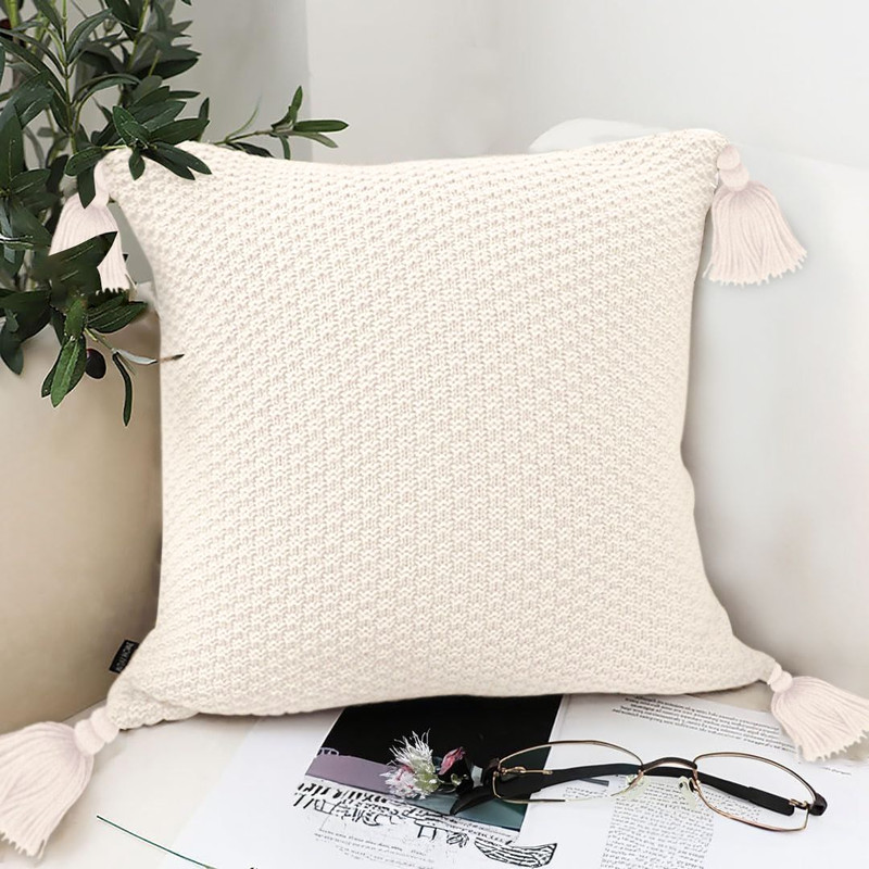 SOGA 2X 50cm Textured Pillowcase Cream White 0