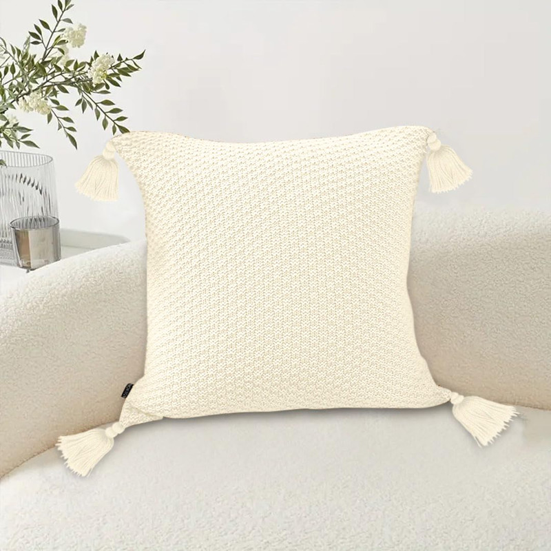 SOGA 2X 50cm Textured Pillowcase Cream White 5