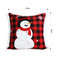 SOGA 2X 45cm Holiday Snowman Pillowcase Red Plaid 2