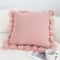 SOGA 2X 45cm Textured Pillowcase With PomPom Trim Soft Pink 0