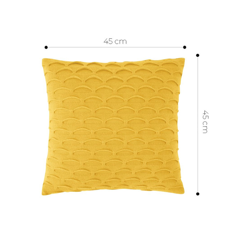 SOGA 2X 45cm Scalloped Wave Pillowcase Sunshine Yellow 2