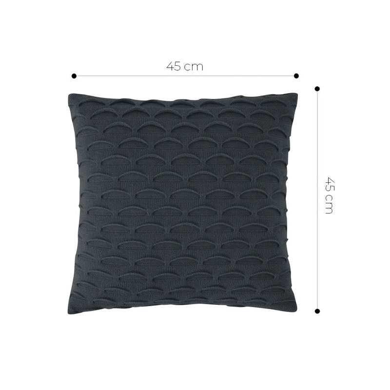 SOGA 2X 45cm Scalloped Wave Pillowcase Charcoal Gray 2