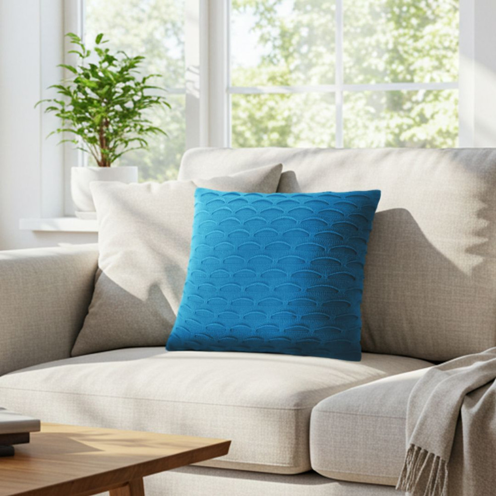 SOGA 2X 45cm Scalloped Wave Pillowcase Turquoise Blue 5