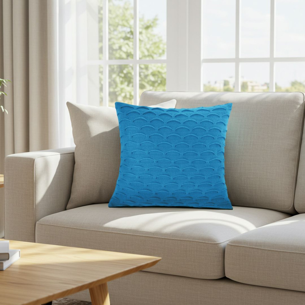 SOGA 2X 45cm Scalloped Wave Pillowcase Turquoise Blue 6