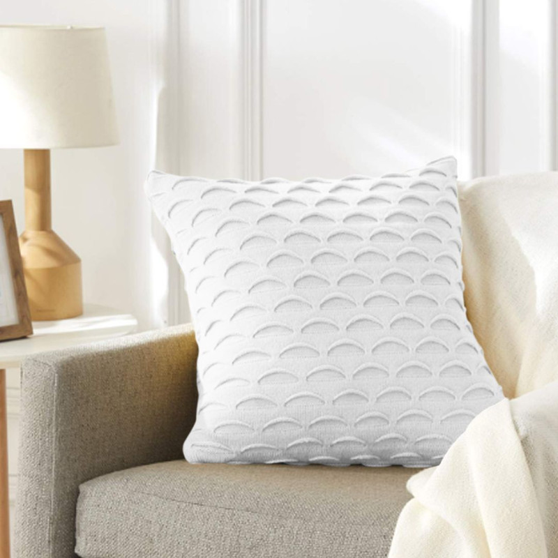 SOGA 2X 45cm Scalloped Wave Pillowcase Pure White 3