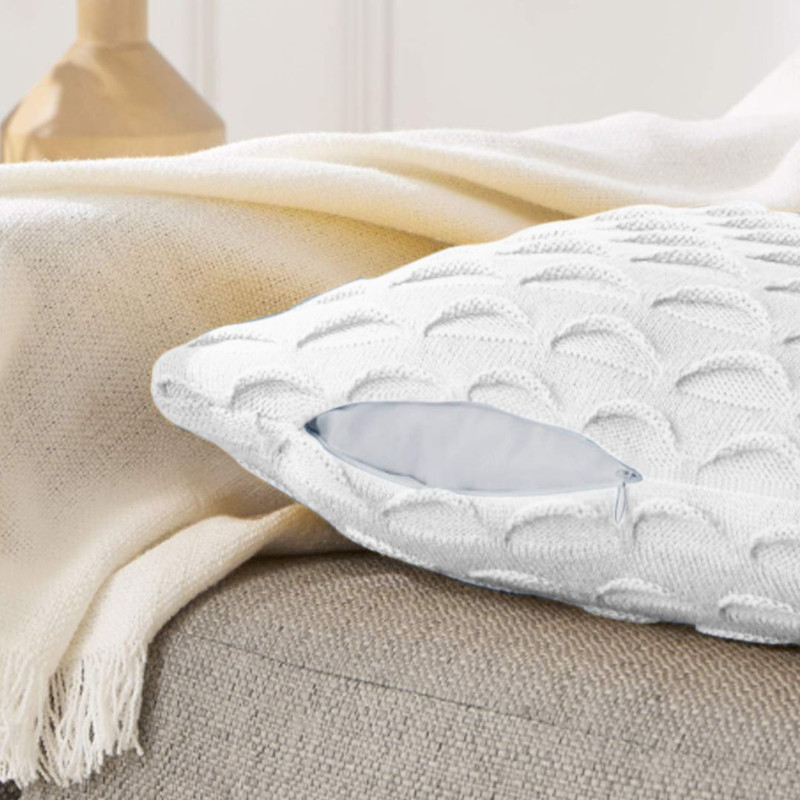 SOGA 2X 45cm Scalloped Wave Pillowcase Pure White 4