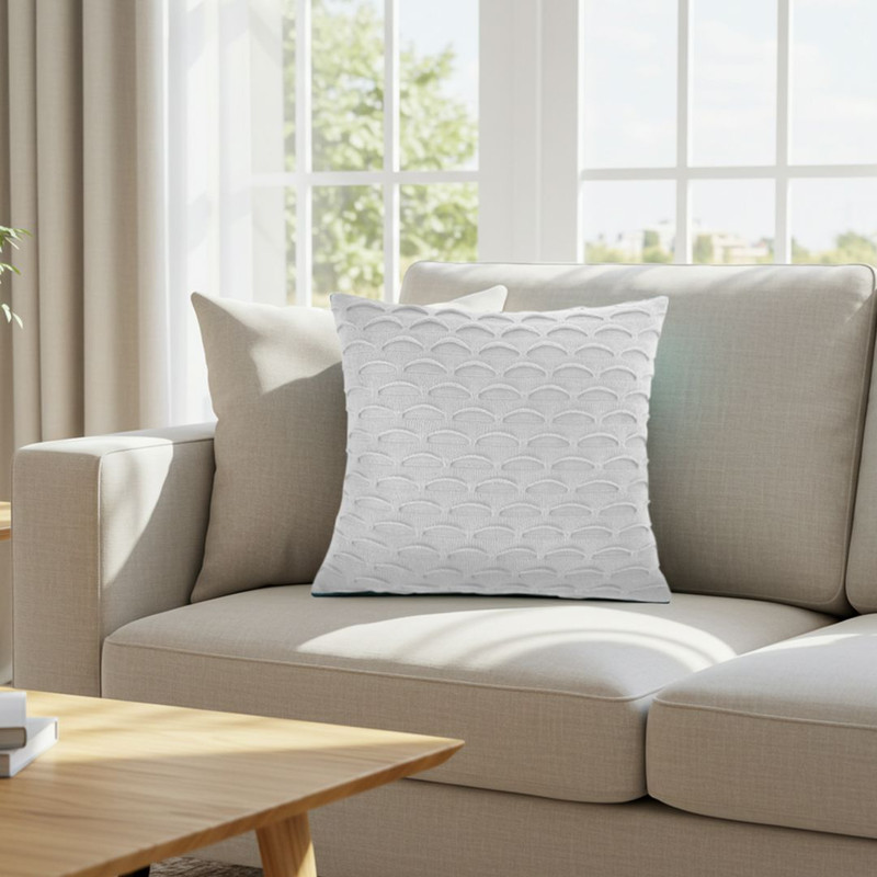 SOGA 2X 45cm Scalloped Wave Pillowcase Pure White 6