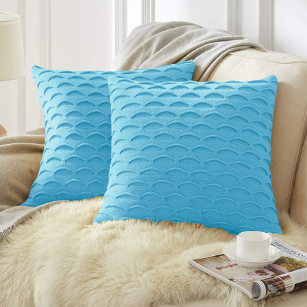 SOGA 2X 45cm Scalloped Wave Pillowcase Soft Mint 0