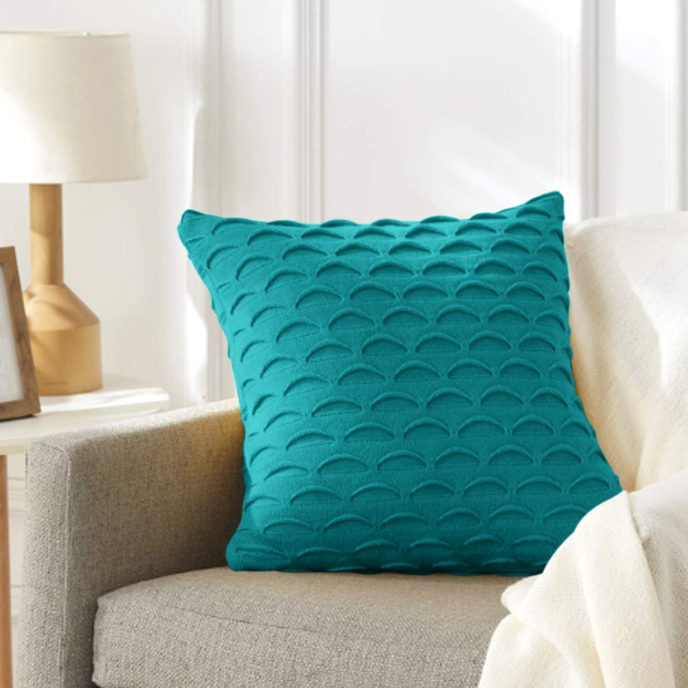SOGA 2X 45cm Scalloped Wave Pillowcase Teal Green 2