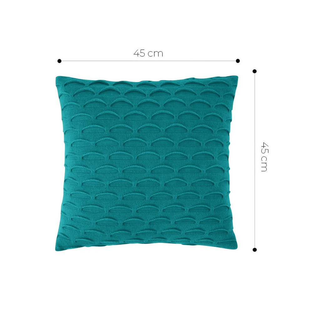 SOGA 2X 45cm Scalloped Wave Pillowcase Teal Green 4