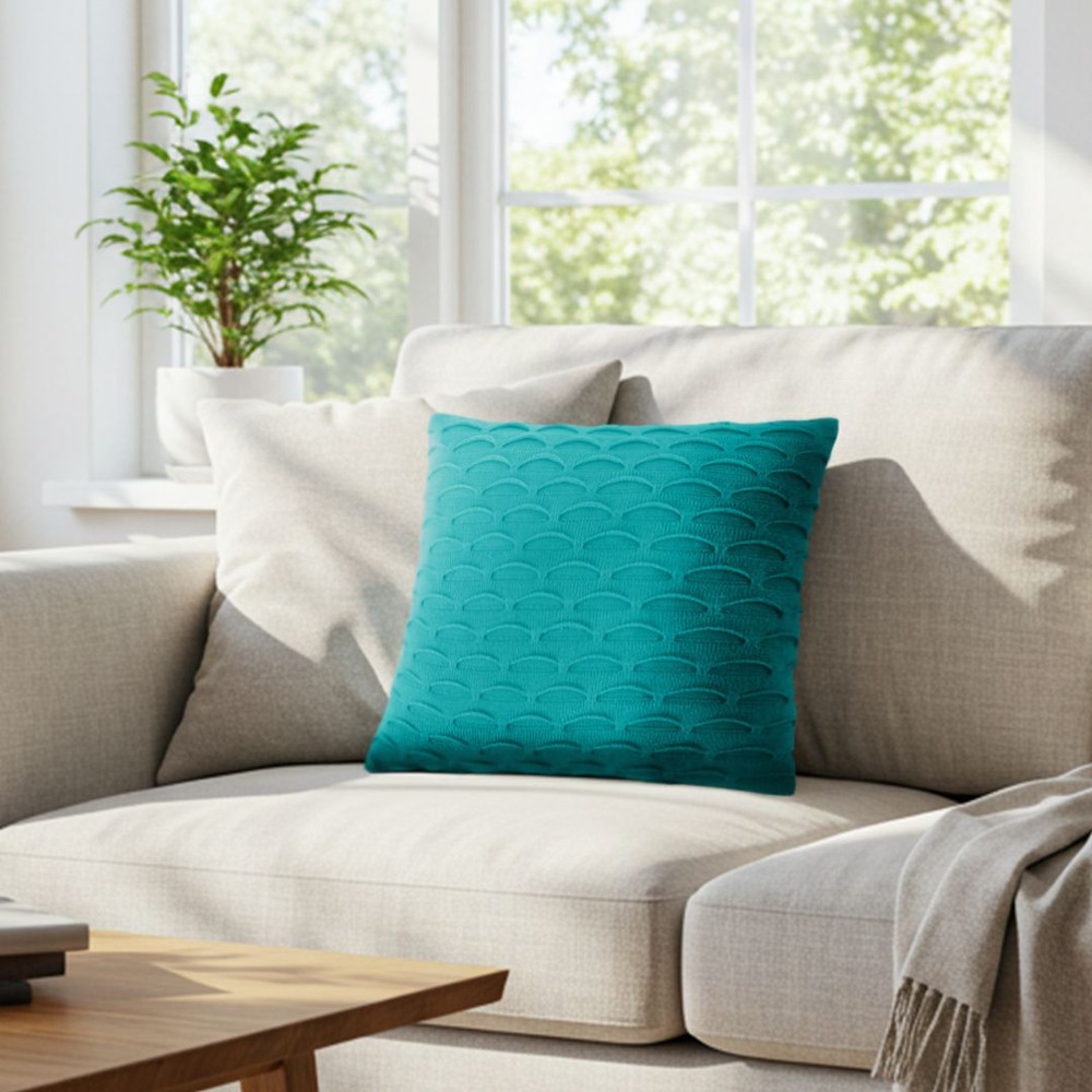 SOGA 2X 45cm Scalloped Wave Pillowcase Teal Green 5