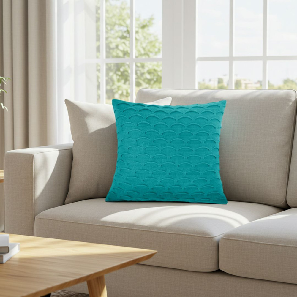 SOGA 2X 45cm Scalloped Wave Pillowcase Teal Green 6