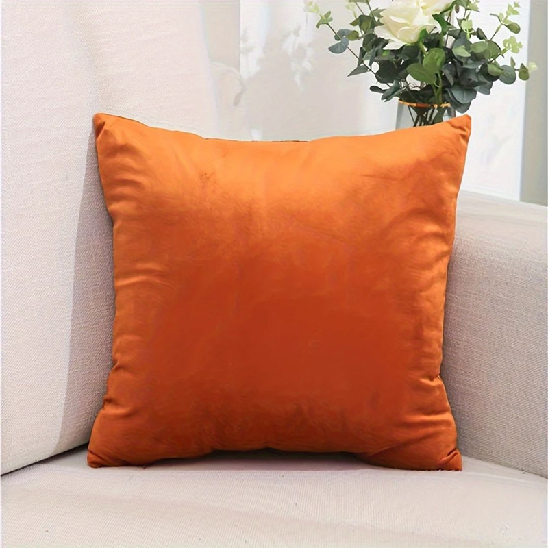 SOGA 2X 45cm Velvet Pillowcase Vibrant Orange 0