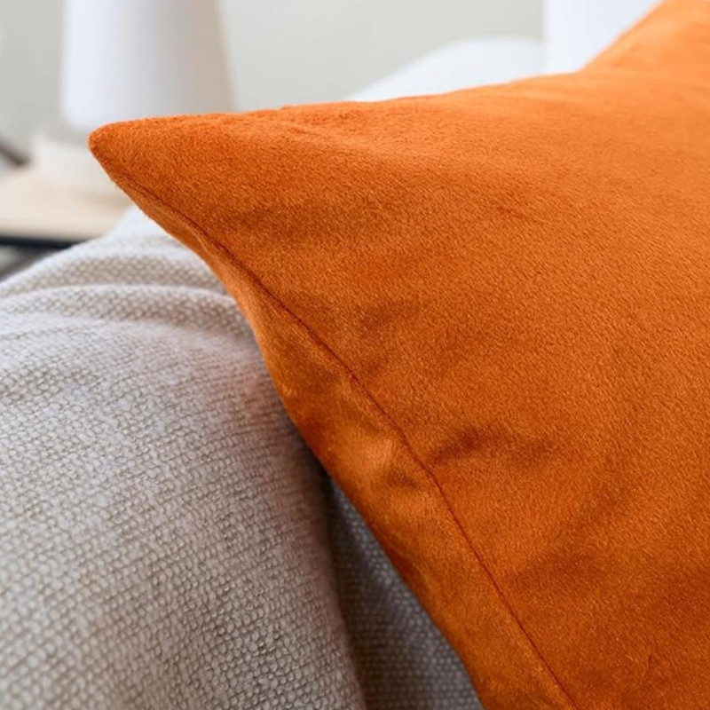 SOGA 2X 45cm Velvet Pillowcase Vibrant Orange 5