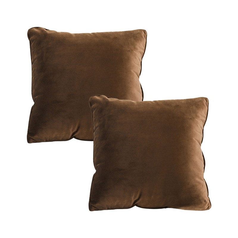 SOGA 2X 45cm Velvet Pillowcase Rich Brown 1