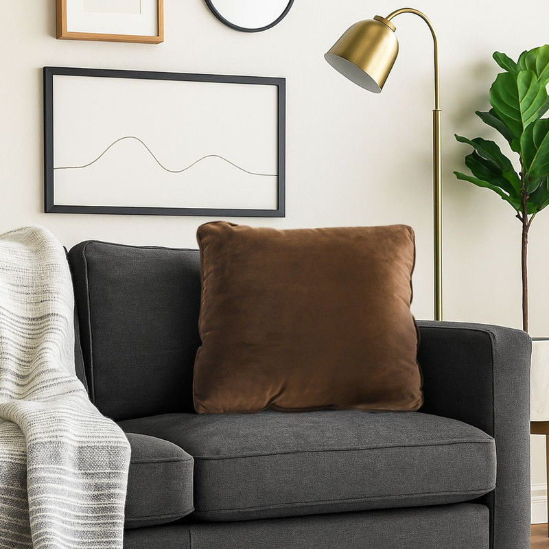 SOGA 2X 45cm Velvet Pillowcase Rich Brown 3