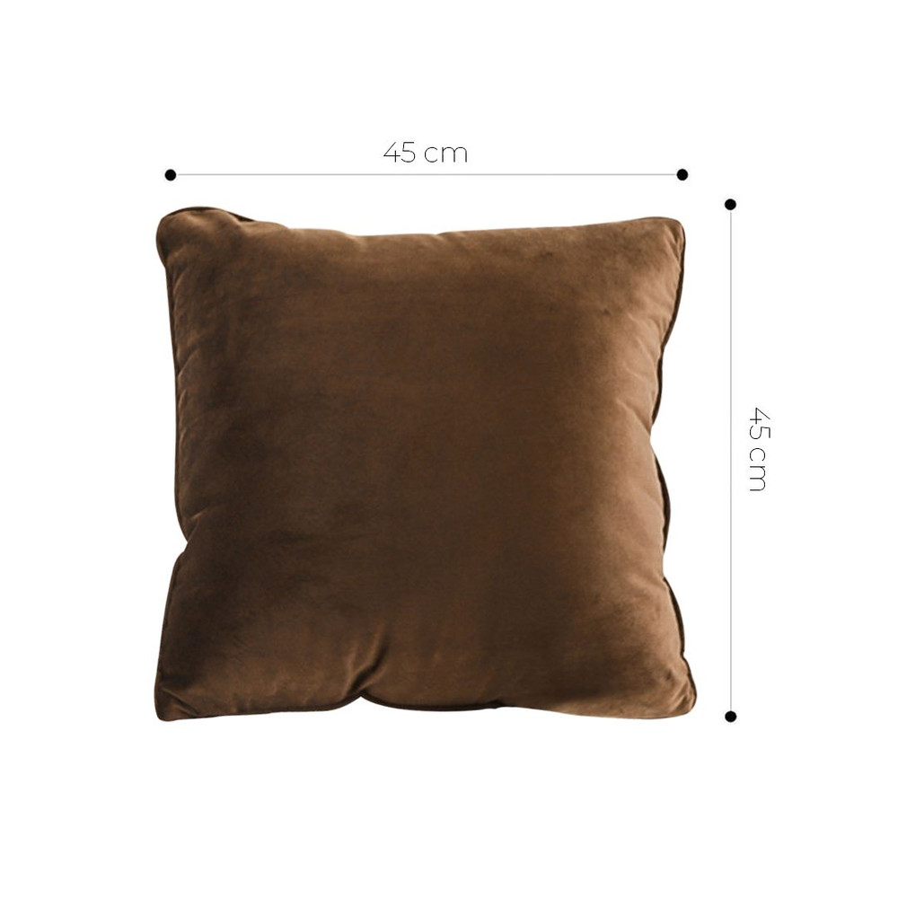SOGA 2X 45cm Velvet Pillowcase Rich Brown 2