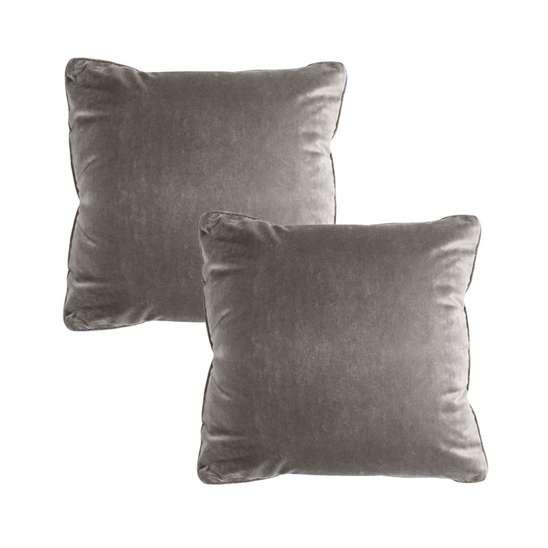 SOGA 2X 45cm Velvet Pillowcase Dove Gray 1