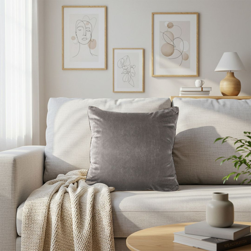 SOGA 2X 45cm Velvet Pillowcase Dove Gray 3