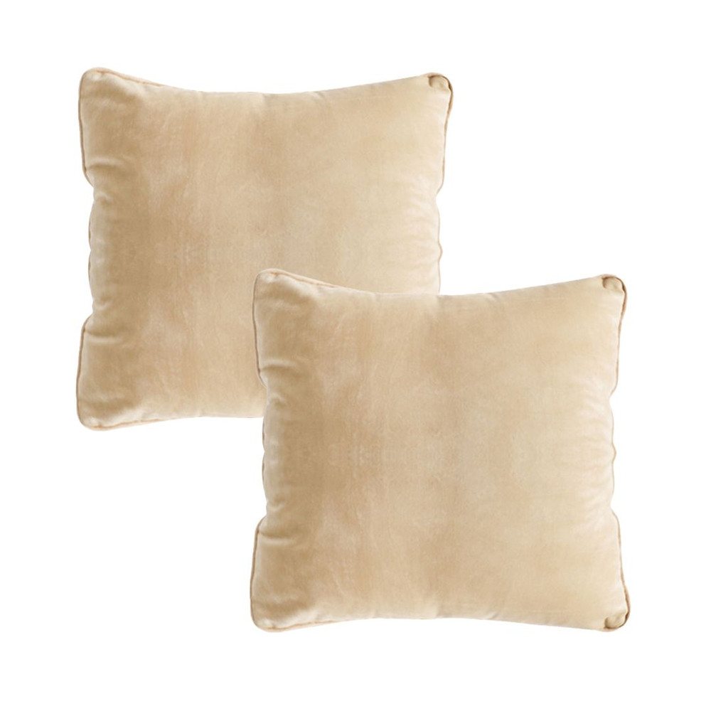 SOGA 2X 45cm Velvet Pillowcase Champagne Beige 1