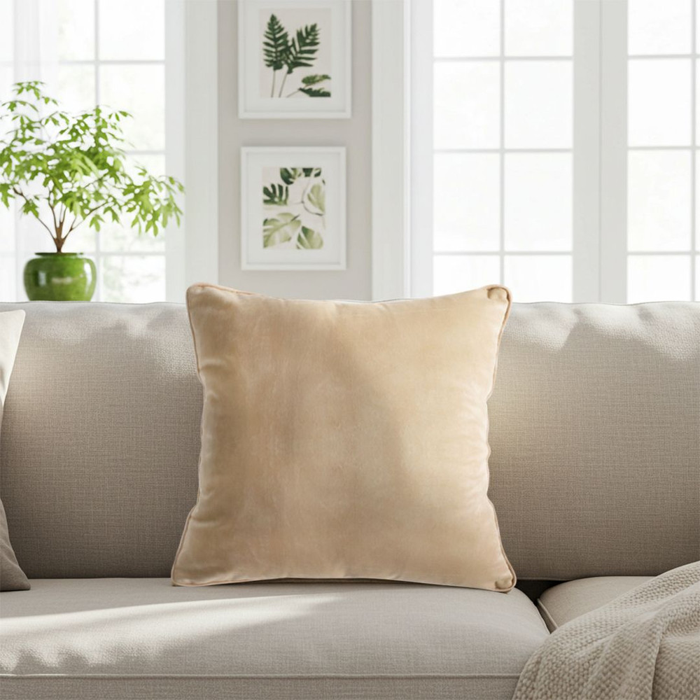 SOGA 2X 45cm Velvet Pillowcase Champagne Beige 4