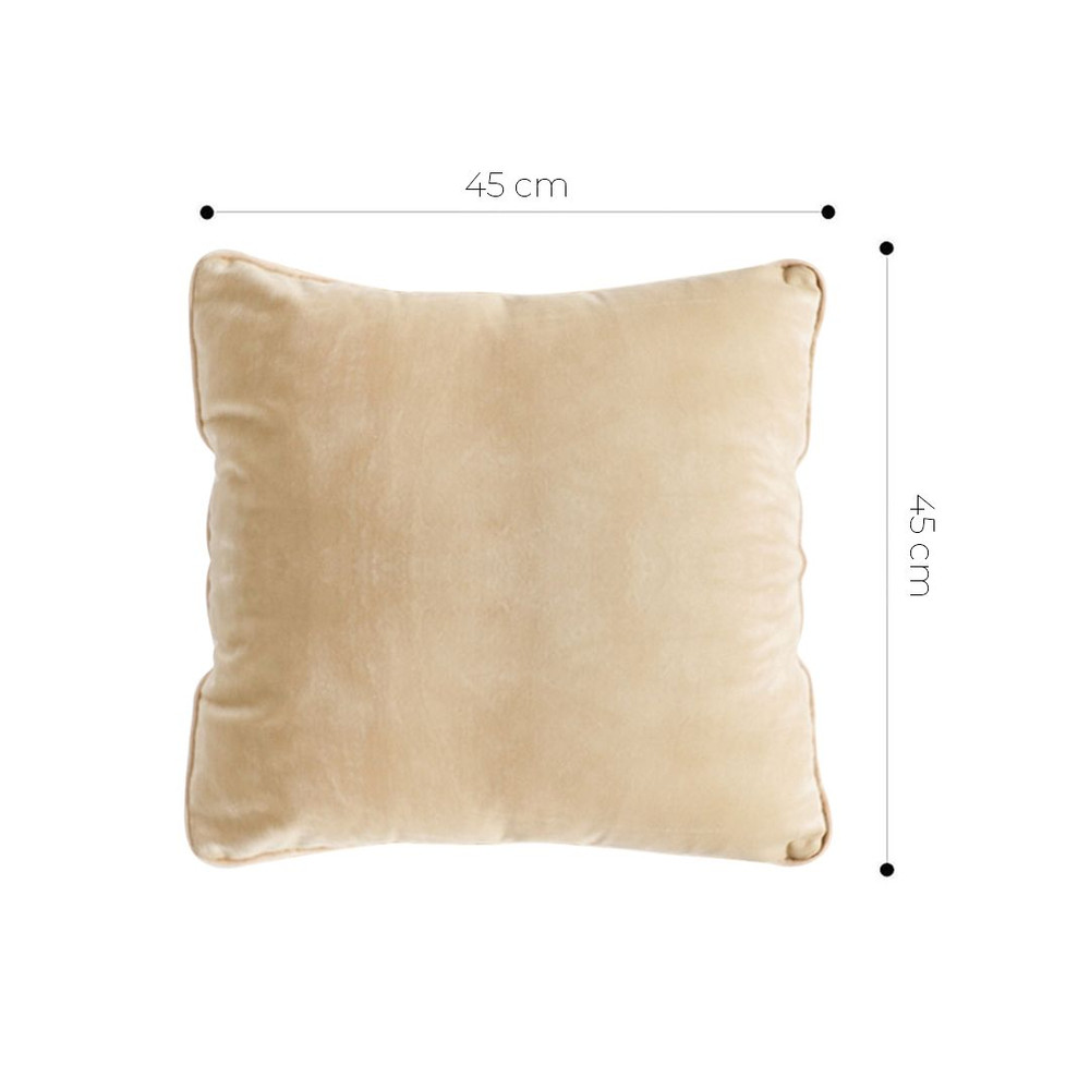 SOGA 2X 45cm Velvet Pillowcase Champagne Beige 5