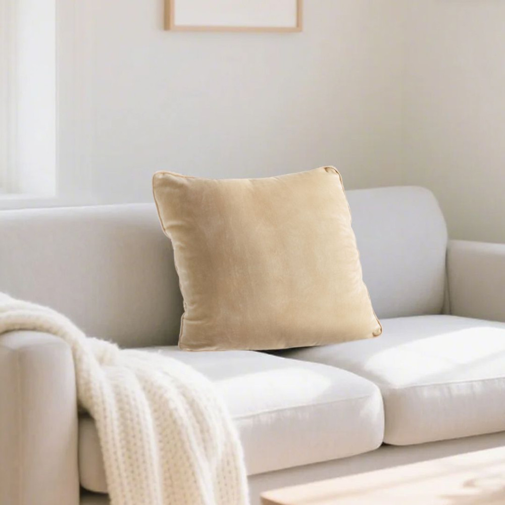 SOGA 2X 45cm Velvet Pillowcase Champagne Beige 6