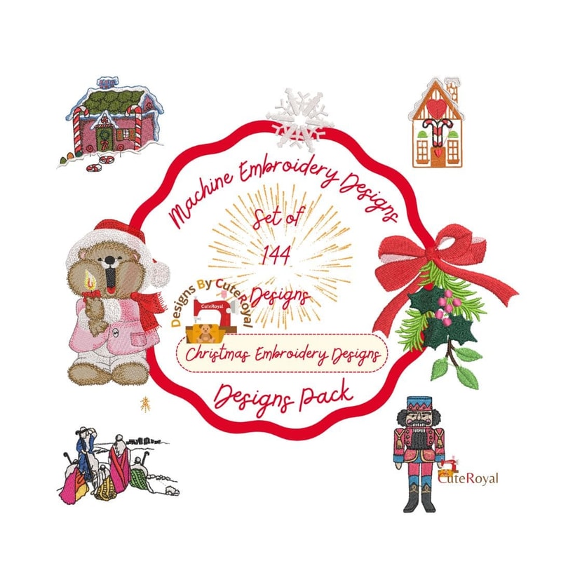 Bundle Of 144 Christmas Embroidery Designs 0