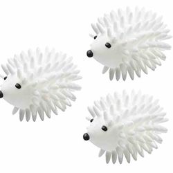 eco-friendly reusable hedgehog dryer balls reduce static&wrinkles, 3-pack-white
