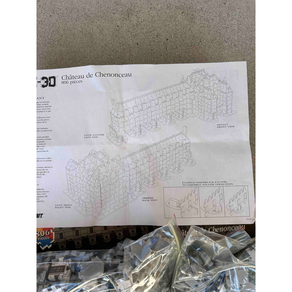 Puzz3D Jigsaw Puzzle Chateau De Chenonceau  806 Pcs USED 9