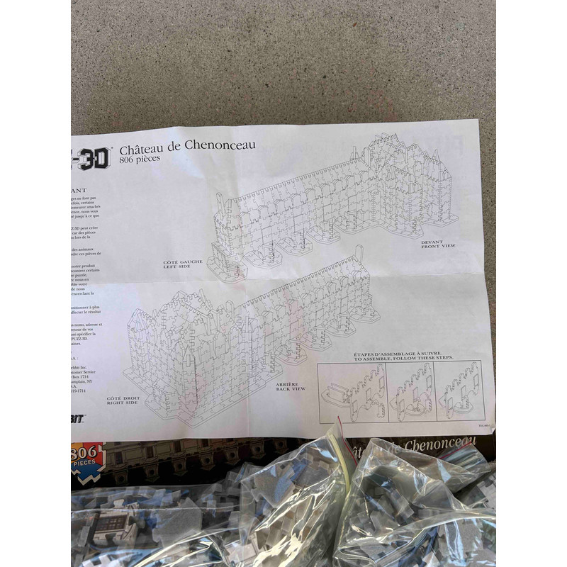 Puzz3D Jigsaw Puzzle Chateau De Chenonceau  806 Pcs USED 9