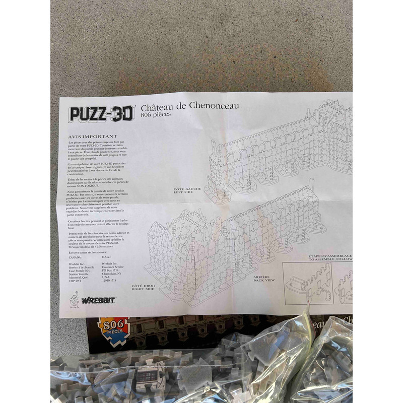 Puzz3D Jigsaw Puzzle Chateau De Chenonceau  806 Pcs USED 8