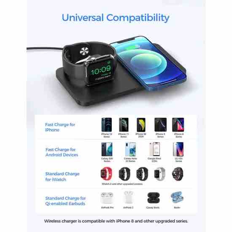 Seneo 2N1 Wireless Charger Pad For IPhone And Apple Watch Housing MOD PA150A 5