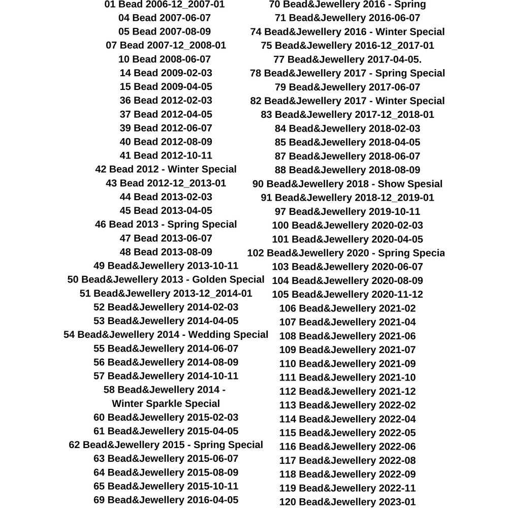 Bead And Jewellery  73 Issues Digital PDF Download  Selected Editions For Jewellery Crafters 2