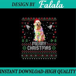 PNG ONLY Merry Christmas Lighting Ugly Golden Retriever Christmas Png, Golden Dog Xmas Png, Christmas Png, Digital Downl