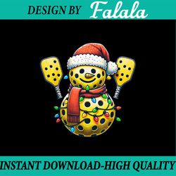 PNG ONLY Pickleball Snowman Santa Hat Lights Png, Christmas Pickleball Png, Christmas Png, Digital Download
