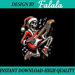 png only rock santa skeleton guitar christmas png, rock & roll santa xmas funny png, christmas png, digital download