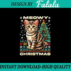 PNG ONLY Meowy Cat Ugly Christmas Png, Meowy Catmas Xmas Tree Ugly Png, Christmas Png, Digital Download