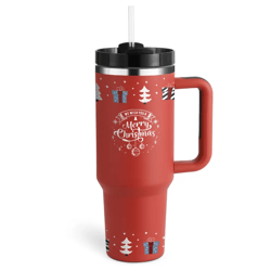 premium insulated tumbler with handle and straw - spill proof stainless steel