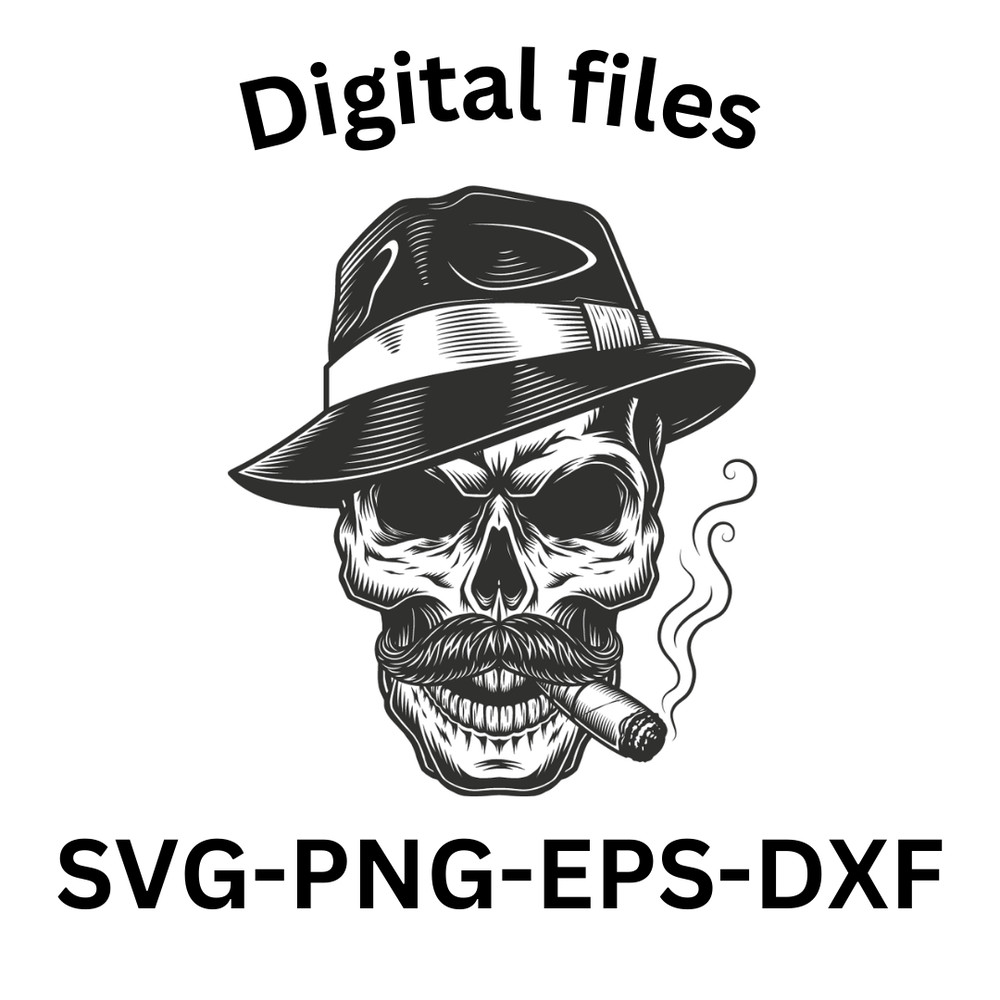Skull Wearing A Fedora Hat Svg 0