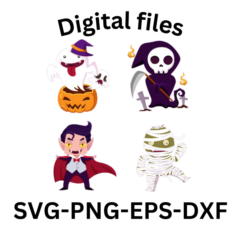 Cartoonstyle Halloween Characters 0