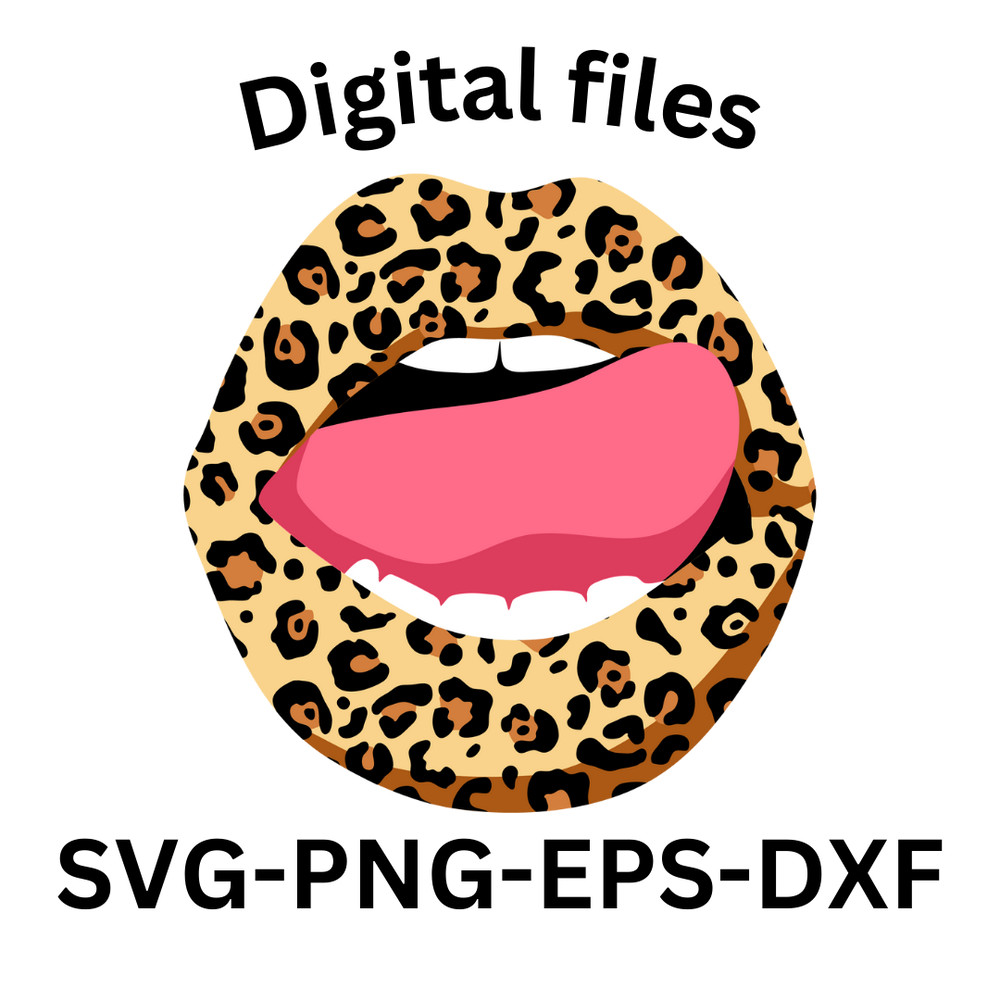 Leopard Lips Tongue Svg 0