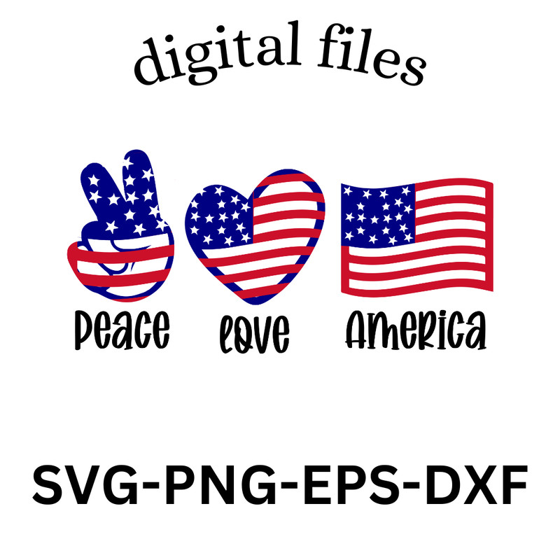 Peace Love America Usa Svg 0