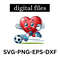 Heart Playing Soccer Svg Png 0