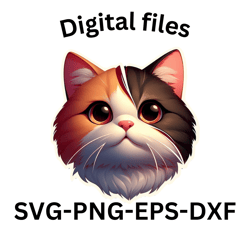 cut cat digital file svg